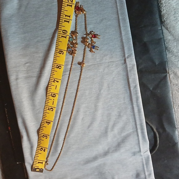 Gold Charm Necklace with Multicolor Accents - Picture 4 of 9